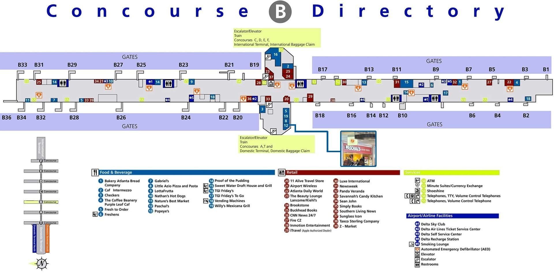 Concourse B Directory – ATL